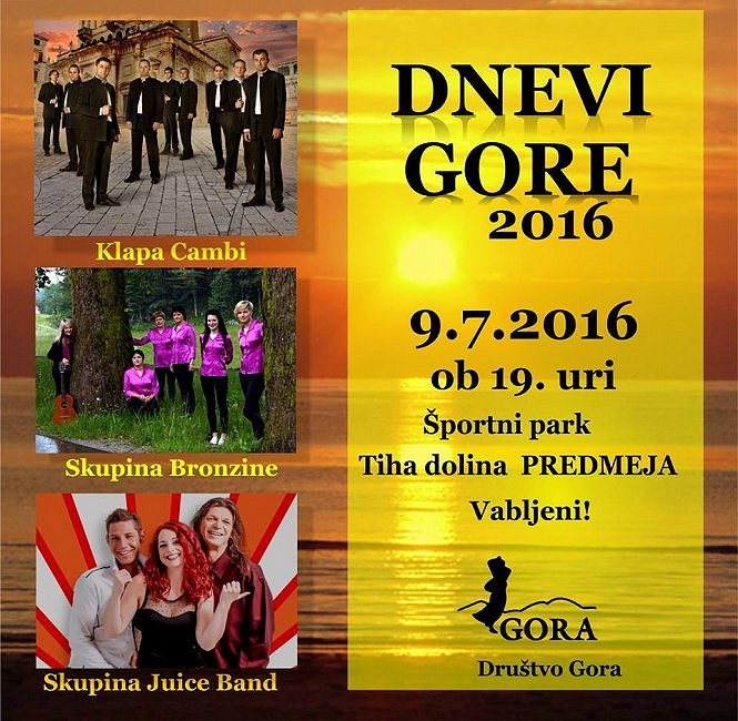 Jutri se pričenjajo Dnevi Gore 2016