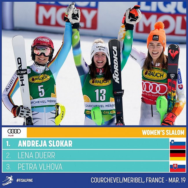 Andreja Slokar zmagala na slalomski tekmi v francoskem Meribelu!