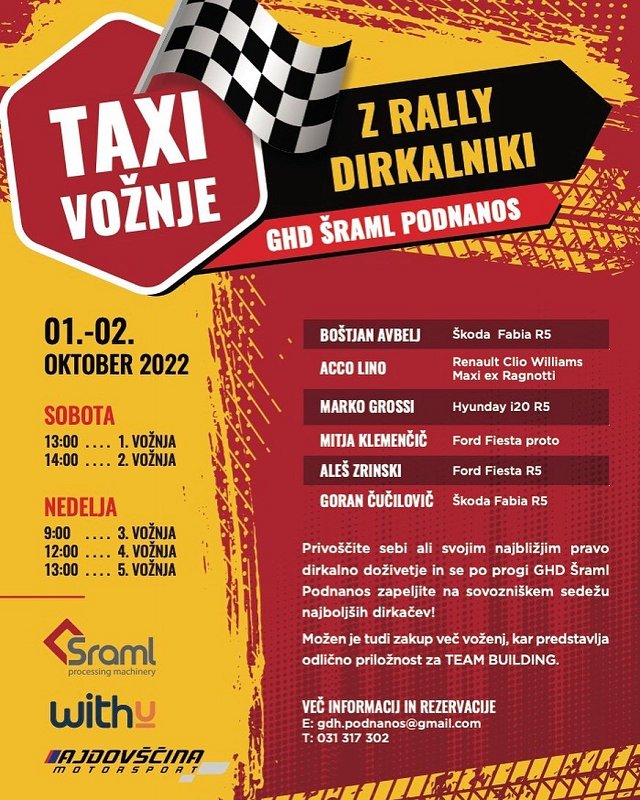 GHD Podnanos 2022 Taxi vožnje Avbelj