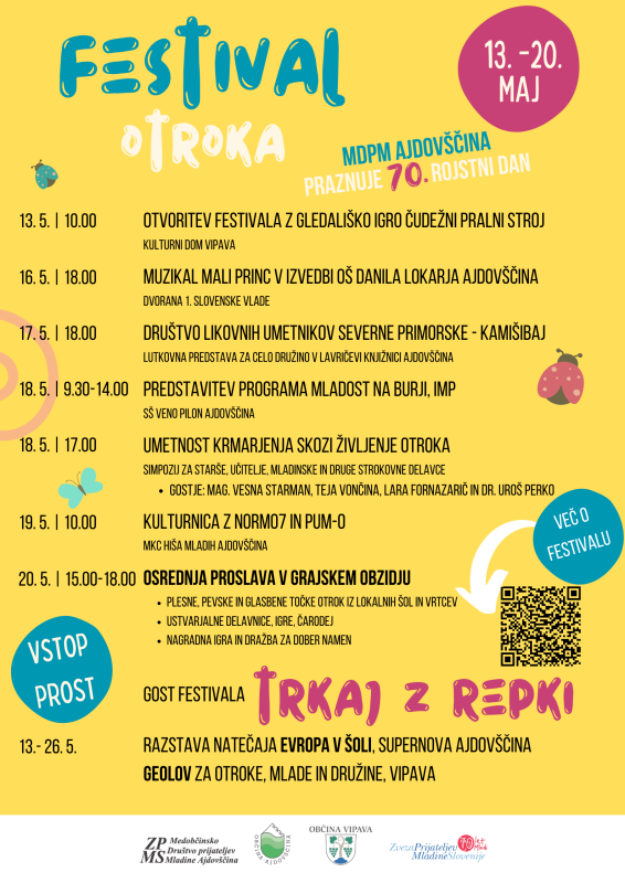 Festival otroka ob praznovanju 70. letnice MDPM Ajdovščina