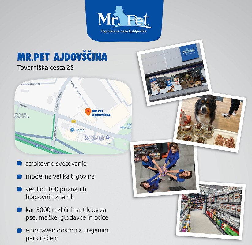 Velika otvoritev nove poslovalnice Mr. Pet v Ajdovščini – štiridnevno praznovanje za vse ljubitelje živali!
