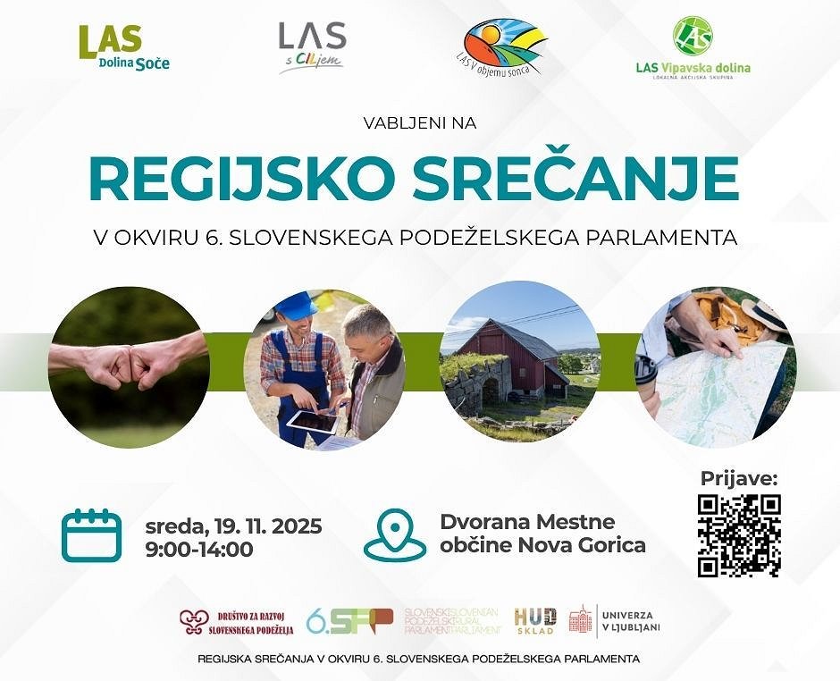 Vabilo na regijsko srečanje Severne Primorske (Goriške) razvojne regije