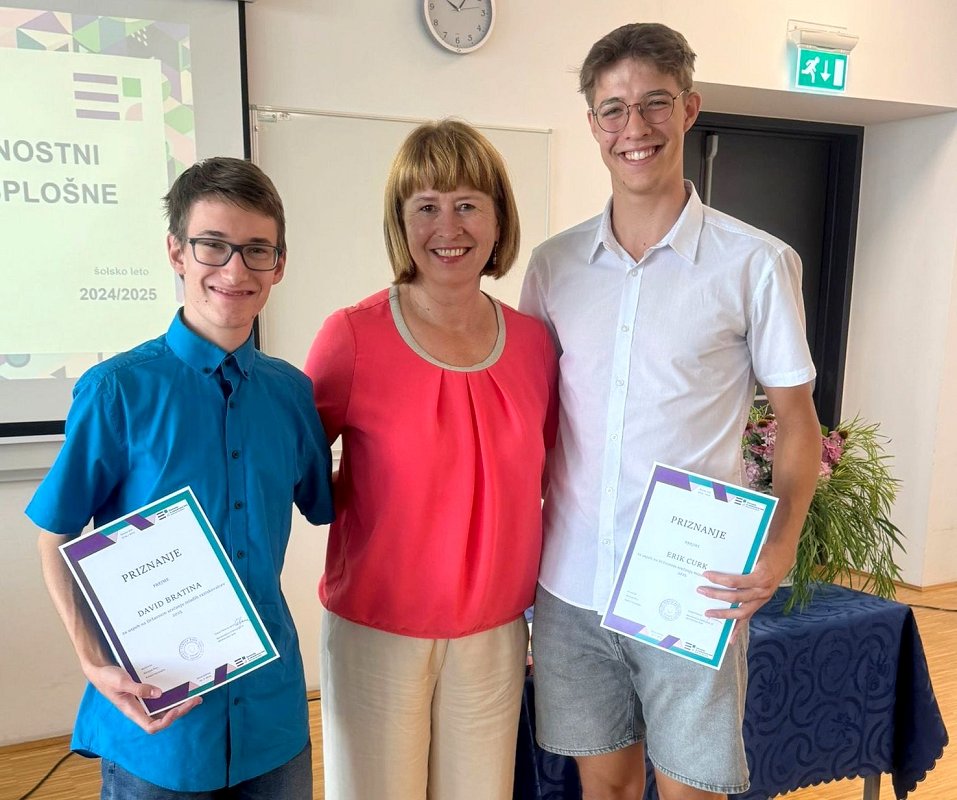 Erik in David s kosilnico med najboljše mlade raziskovalce v Sloveniji